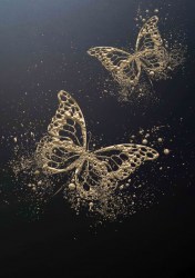 Фотообои 3Д золотые бабочки