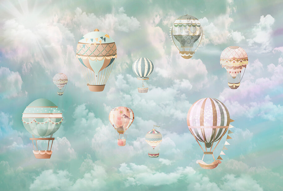 Фотообои для детской комнаты воздушные шары