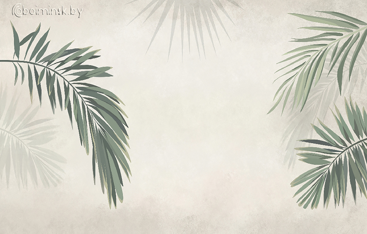 Фотообои листья пальмы фреска