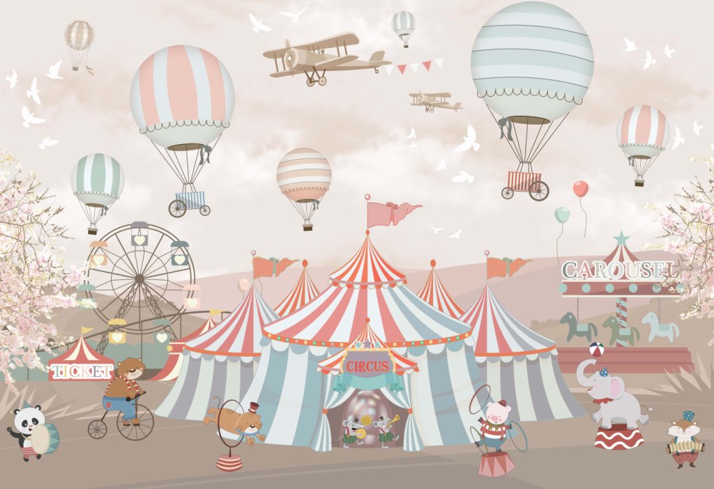 Фотообои цирк для детской комнаты