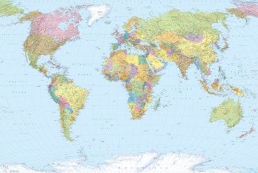Флизелиновые фотообои Komar XXL4-038 Карта мира 