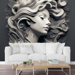 Фотообои De-Art 3Д Барельеф девушки в интерьере