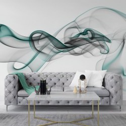 Фотообои De-Art Дымка бирюза в интерьере