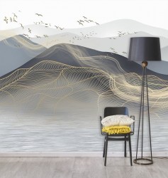 Фотообои De-Art 3Д Горы в интерьере