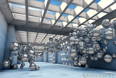 3Д Фотообои De-Art Металлические шары