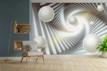 Фотообои De-Art 3Д Сферы в интерьере