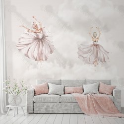 Фотообои De-Art Балерины для девочки в интерьере комнаты
