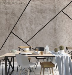 Фотообои De-Art Стена из бетона лофт в интерьере кухни