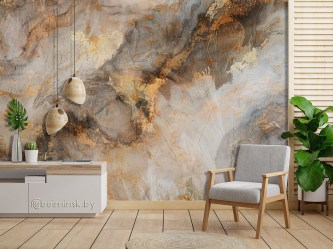 Фотообои De-Art Бежевый мрамор абстракция в интерьере комнаты
