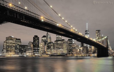 Фотообои De-Art Бруклинский мост ночью