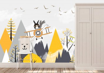 Фотообои De-Art Детские горы в интерьере