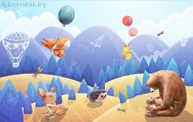Фотообои De-Art Детские горы-16 синий цвет