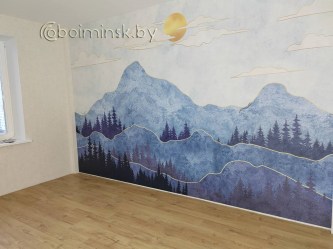 Фотообои De-Art Детские горы в интерьере комнаты живые фото