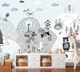 Фотообои De-Art Детские горы-8 в интерьере