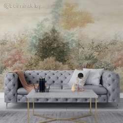Фотообои De-Art Дикий сад в интерьере гостиной