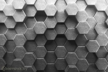 Фотообои De-Art Гексагон серый 3Д