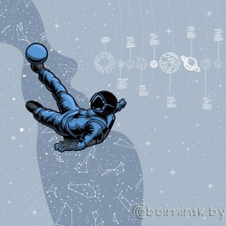 Фотообои De-Art Космический футбол синий фон