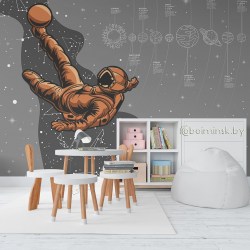 Фотообои De-Art Космический футбол в интрьере