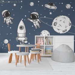 Фотообои De-Art Космонавты в интерьере детской комнаты