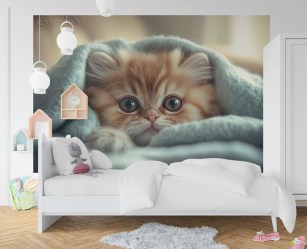 Фотопанно De-Art Котеныш в интерьере детской комнаты
