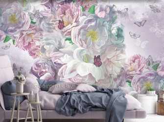 Фотообои De-Art Легкий аромат  фреска в интерьере спальни
