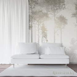 Фотообои De-Art Лес в солнечных лучах в интерьере спальни
