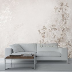 Фотообои De-Art Летние сухоцветы фреска в интерьере гостиной комнаты