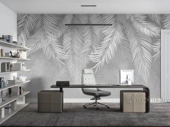 Фотообои De-Art Листья пальмы фреска-2 в интерьере комнаты
