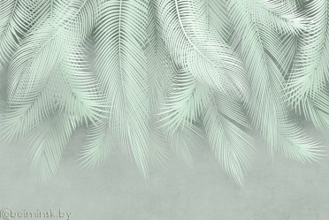 Фотообои De-Art Листья пальмы фреска-3 зеленый цвет