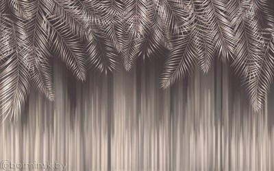 Фотообои De-Art Листья пальмы медь