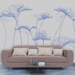 Фотообои De-Art  Листья лотоса в интерьере