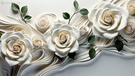 Фотообои De-Art Молочные розы