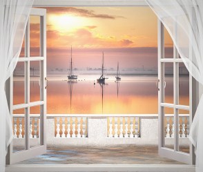 Фотопанно De-Art Морской закат фреска
