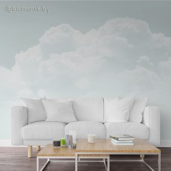 Фотообои De-Art Мятные облака в интерьере спальни