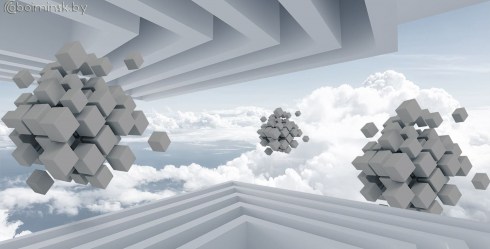 Фотообои De-Art Небесное пространство 3Д серый
