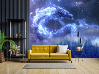 Фотообои De-Art Небесный дракон в интерьере детской