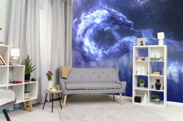 Фотообои De-Art Небесный дракон в интерьере комнаты