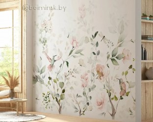 Фотопанно De-Art Нежный сад в интерьере комнаты