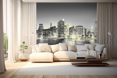 Фотообои De-Art Нью Йорк сити в интерьере комнаты