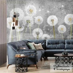 Фотообои De-Art Одуванчики фреска в интерьере