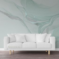 Фотообои De-Art Оникс латте бирюза в интерьере спальни
