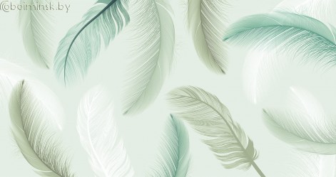 Фотообои De-Art Перышки бирюза