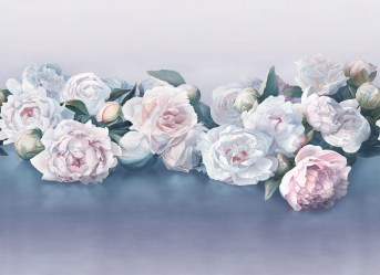 Фотообои De-Art Пионы фреска-2 холодный цвет