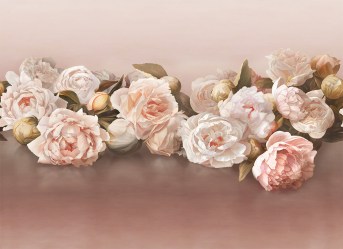 Фотообои De-Art Пионы фреска-2 теплый цвет