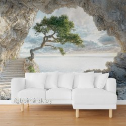 Фотообои De-Art Проход к морю фреска в интерьере комнаты