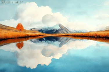 Фотообои De-Art Предгорье иллюстрация
