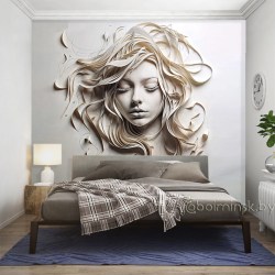 Фотообои De-Art Пробуждение фреска 3Д в интерьере спальни