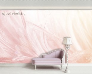 Фотообои De-Art Розовые перышки в интерьере 