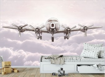 Фотообои De-Art Самолет в интерьере детской комнаты