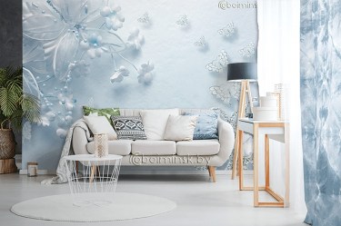 Фотообои De-Art Шелковый цветок-2 3Д в интерьере
